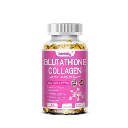Glutathione Collagen Supplement Capsules Whitening Anti-aging Antioxidant Immune Booster Support Skin Nails Hair Bones