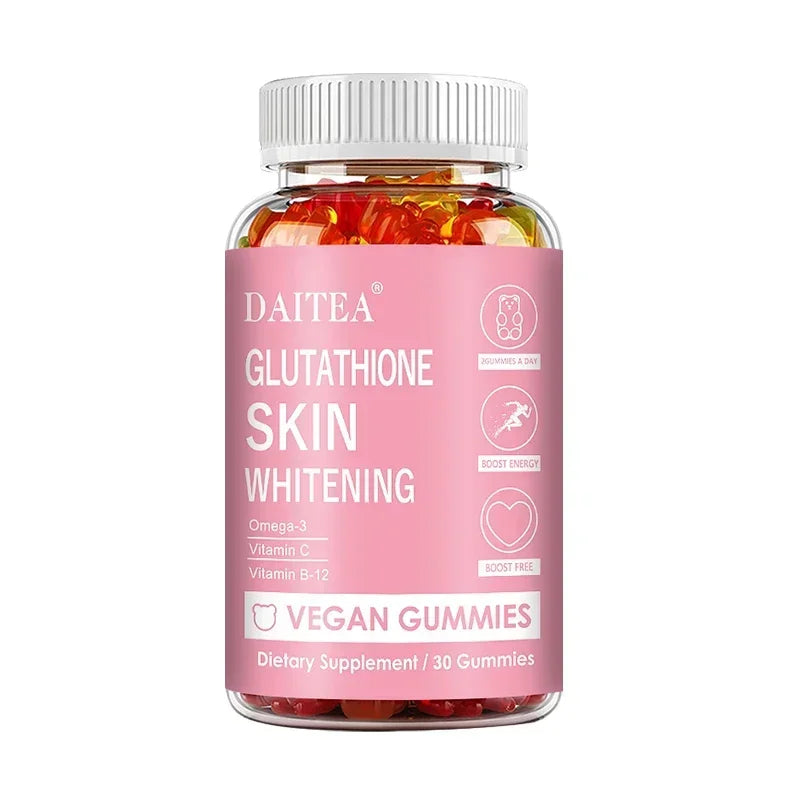 Glutathione Gummies - Contains Omega-3, Vitamin C, Vitamin B12 for Skin Whitening, Anti-Aging, Hair, Nails and Glowing Skin
