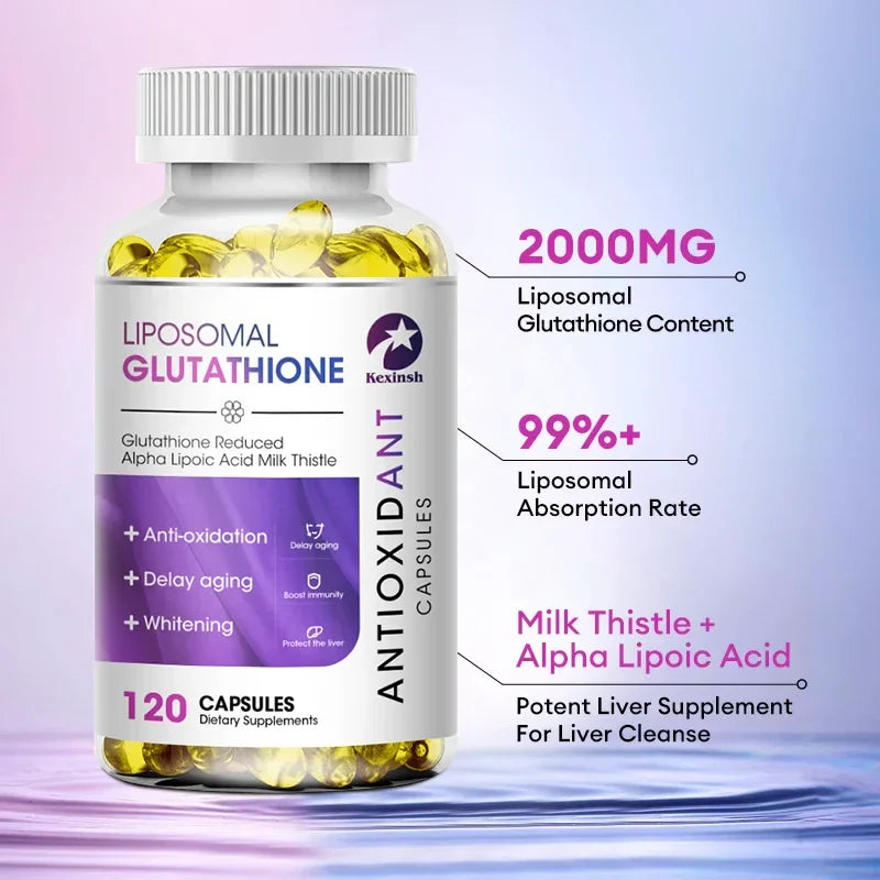 Glutathione Skin Whitening Supplement - Glutathione Capsules Anti-Aging Antioxidant, Skin Nutrition Detox Immunity
