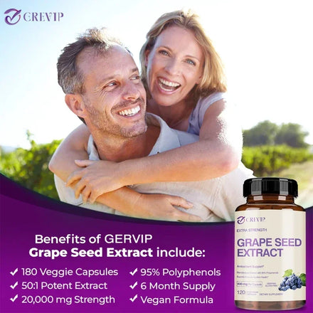 Grape Seed Extract Capsules - Skin Whitening, Wrinkle Reduction, Antioxidant, Anti-aging