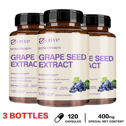 Grape Seed Extract Capsules - Skin Whitening, Wrinkle Reduction, Antioxidant, Anti-aging