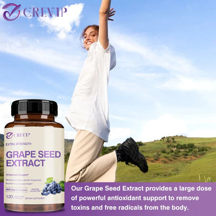 Grape Seed Extract Capsules - Skin Whitening, Wrinkle Reduction, Antioxidant, Anti-aging