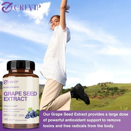 Grape Seed Extract Capsules - Skin Whitening, Wrinkle Reduction, Antioxidant, Anti-aging