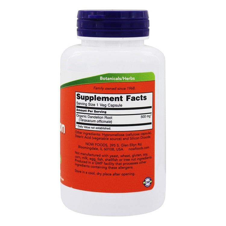 Free shipping Dandelion Root 500 mg Herbal Supplement 100 Veg Capsules