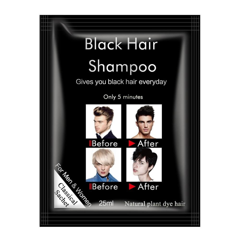 25ml X 10Pcs Dexe Fast Black Hair Shampoo Only 5 Minutes White Become Coloring Brighten Smooth Grey Removal Beauty Health Safe