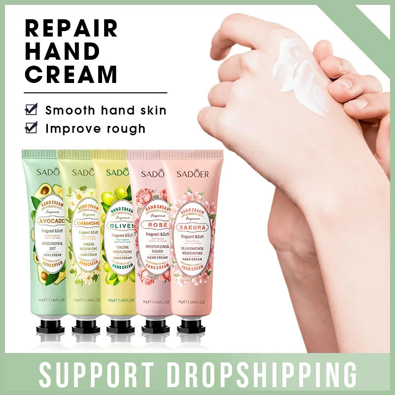 Hand Cream Moisturizing Repair Hand Care 30g Anti Dry Hand Lotion Anti-crack Fruity Floral Fragrance Smooth Hydrating Skin