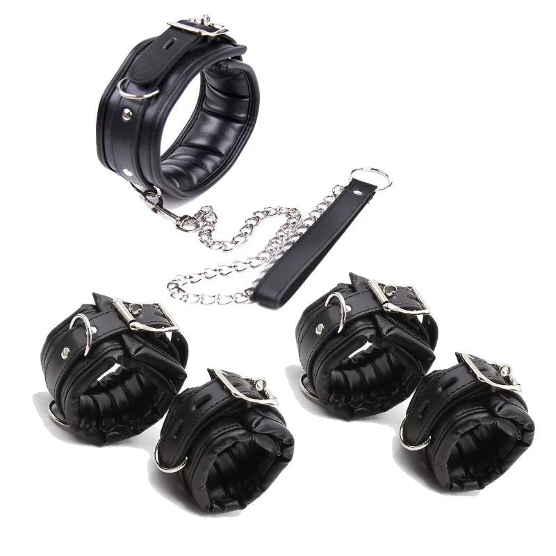 Handcuffs Neck Collars, Soft Padded Hand Cuffs Ankle Cuffs, BDSM Cosplay Costumes Bondage Adults