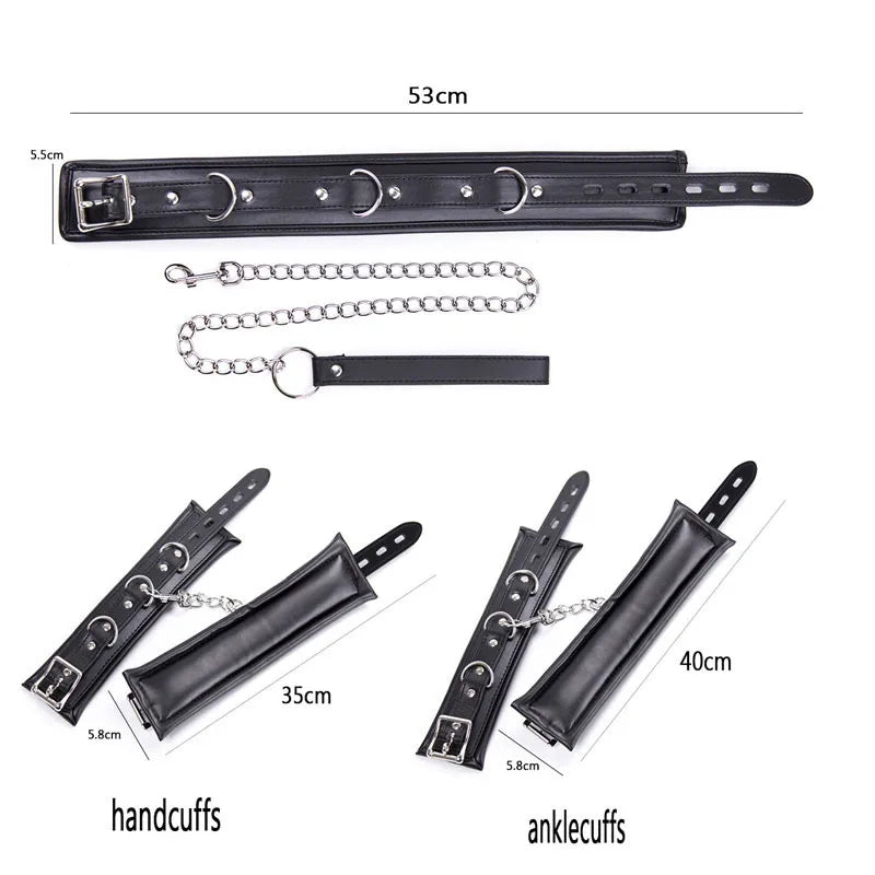 Handcuffs Neck Collars, Soft Padded Hand Cuffs Ankle Cuffs, BDSM Cosplay Costumes Bondage Adults