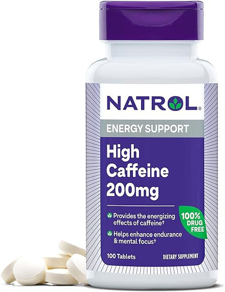 High Caffeine 200 mg per Serving, Energy Support Supplement for Adults, 100 Tablets, 100 Day Supply in Pakistan