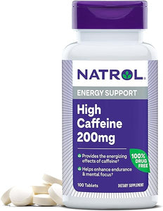 High Caffeine 200 mg per Serving, Energy Support Supplement for Adults, 100 Tablets, 100 Day Supply in Pakistan