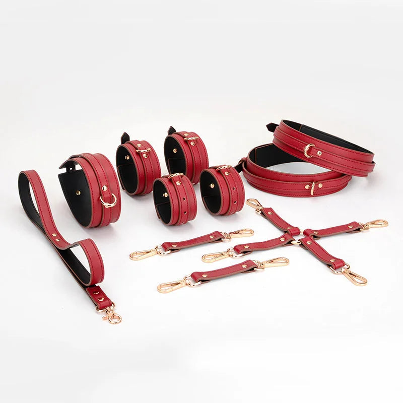 High End Custom Genuine Leather BDSM For Couple Women Men Bondage Accessories Adults Games Products Cross Handcuffs