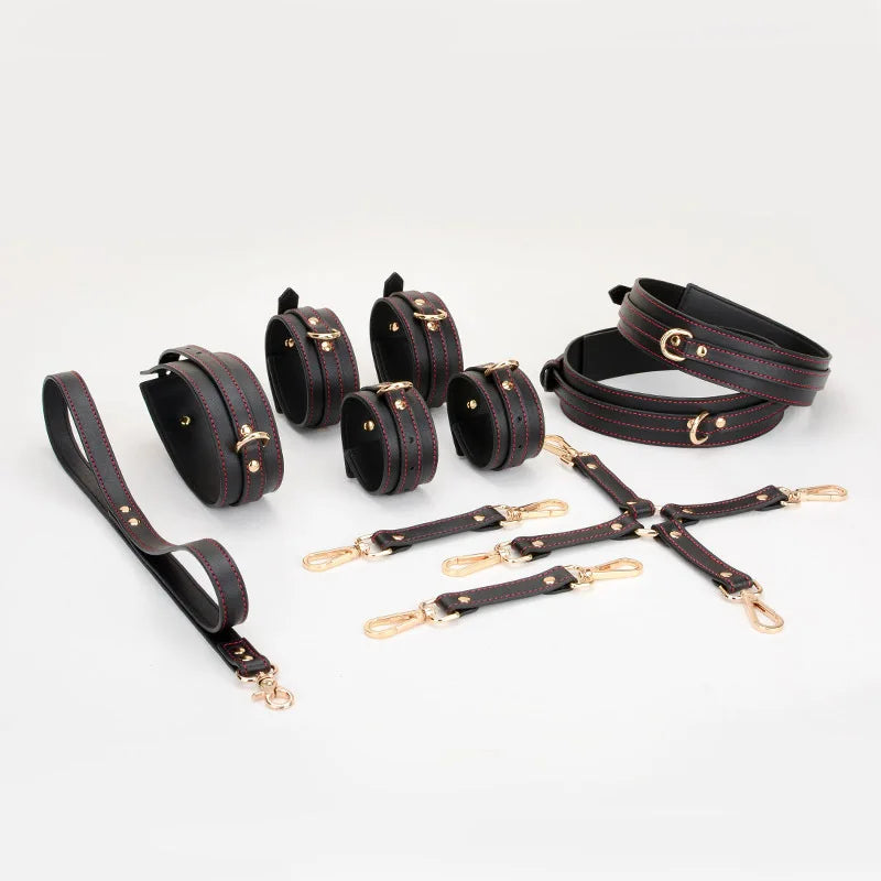 High End Custom Genuine Leather BDSM For Couple Women Men Bondage Accessories Adults Games Products Cross Handcuffs