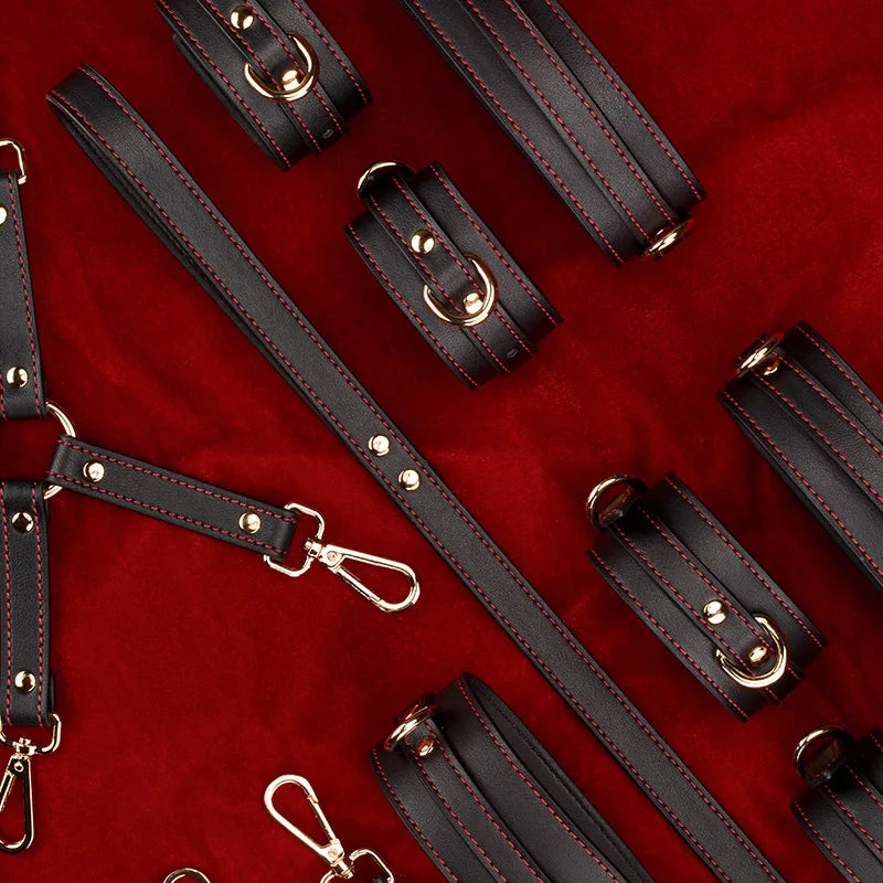 High End Custom Genuine Leather BDSM For Couple Women Men Bondage Accessories Adults Games Products Cross Handcuffs