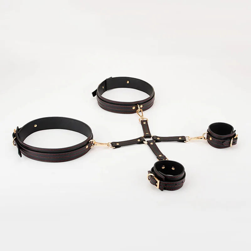 High End Custom Genuine Leather BDSM For Couple Women Men Bondage Accessories Adults Games Products Cross Handcuffs
