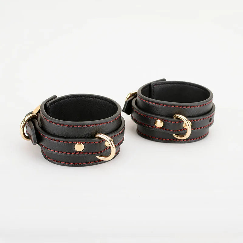 High End Custom Genuine Leather BDSM For Couple Women Men Bondage Accessories Adults Games Products Cross Handcuffs