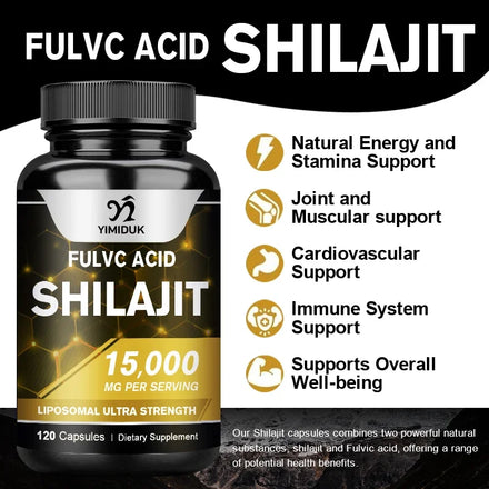 Himalayan Pure Original Shilajit Extract Capsules 85+ Trace Minerals&Fulvic Acid Energy&Hormone Balance Gluten Free Supplement