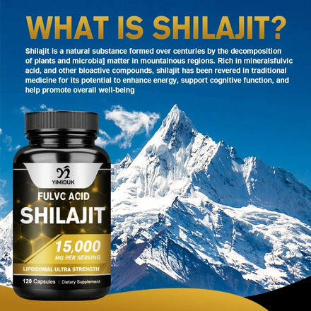 Himalayan Pure Original Shilajit Extract Capsules 85+ Trace Minerals&Fulvic Acid Energy&Hormone Balance Gluten Free Supplement