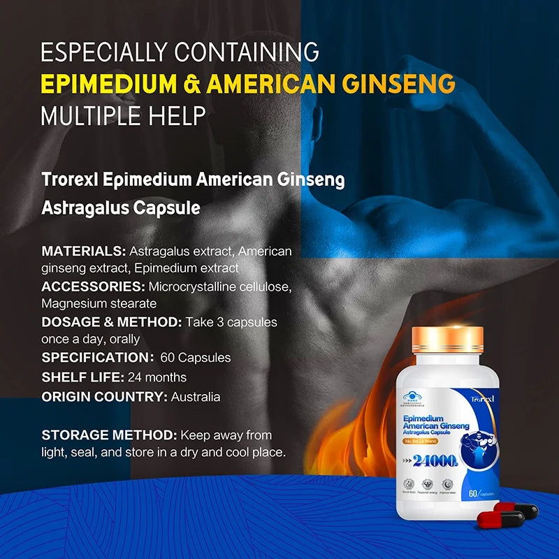 Horny Goat Weed for Men Epimedium Energy Supplement Improve Stamina,energy & Functions for Male Hormone Support Men's Health