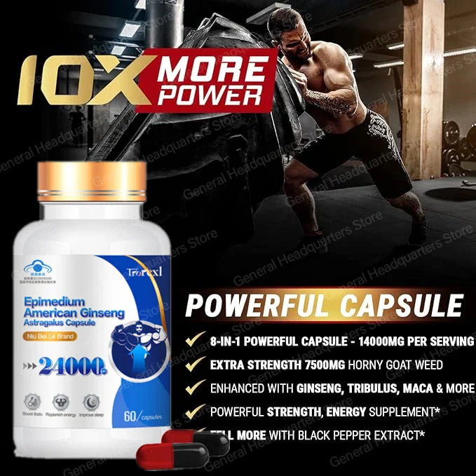 Horny Goat Weed for Men Epimedium Energy Supplement Improve Stamina,energy & Functions for Male Hormone Support Men's Health