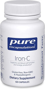 Iron-C - 15 mg Iron - 175 mg Vitamin C - Red Blood Cell Support* - Energy Production - Highly Bioavailable Iron Pill - Gluten Free & Vegan - 60 Capsules in Pakistan
