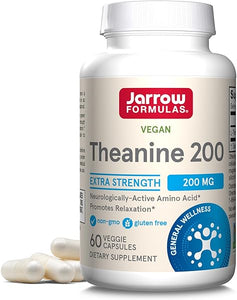 Jarrow Formulas Extra Strength Theanine 200 mg, Dietary Supplement That Promotes Relaxation, Amino Acid Supplement for Relaxation Support, 60 Veggie Capsules, 60 Day Supply in Pakistan