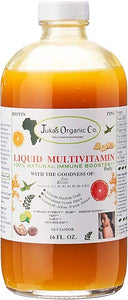 Juka's Organic Co. Liquid Multivitamin for SKIN | HAIR | NAILS with Zinc | Biotin | Baobab | Vitamin A-E |Traced Minerals, Amino Acid | Boost Immune, Energy & Digestive System in Glass Bottles 16oz in Pakistan