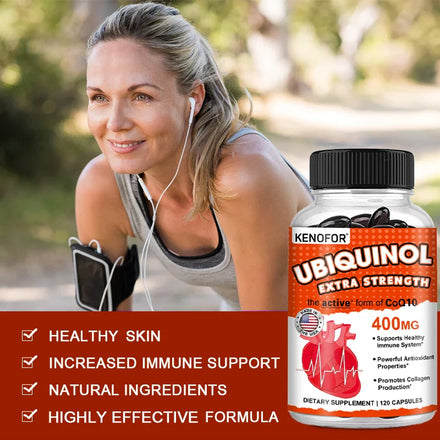 KENOFOR Ubiquinol CoQ10 400 mg Softgel Antioxidant - Superior Absorption, Active Form Immune and Skin Support