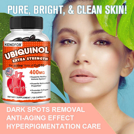 KENOFOR Ubiquinol CoQ10 400 mg Softgel Antioxidant - Superior Absorption, Active Form Immune and Skin Support