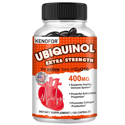 KENOFOR Ubiquinol CoQ10 400 mg Softgel Antioxidant - Superior Absorption, Active Form Immune and Skin Support
