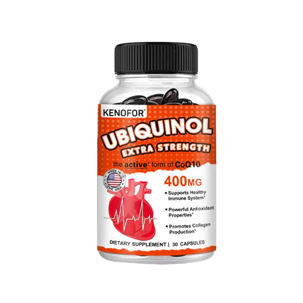KENOFOR Ubiquinol CoQ10 400 mg Softgel Antioxidant - Superior Absorption, Active Form Immune and Skin Support