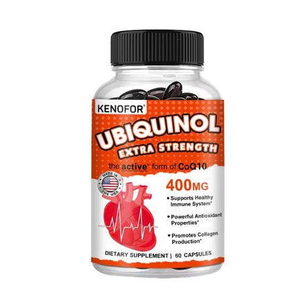 KENOFOR Ubiquinol CoQ10 400 mg Softgel Antioxidant - Superior Absorption, Active Form Immune and Skin Support
