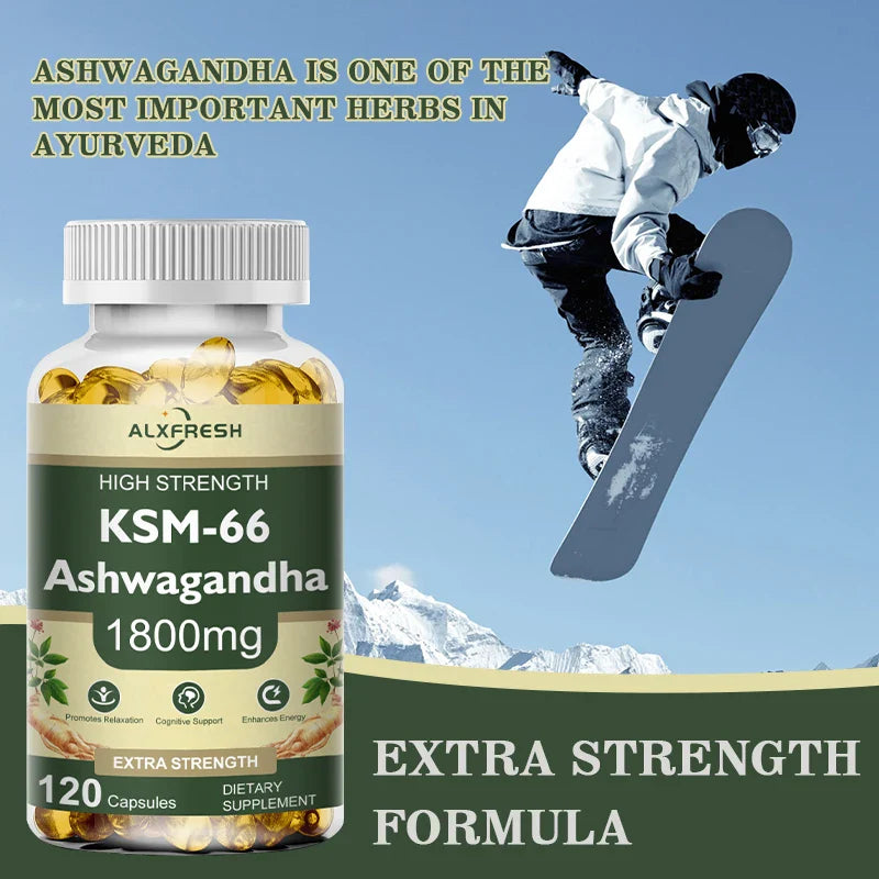 KSM-66 Organic Ashwagandha Capsules with Zinc | Non-GMO, Vegan | Premium Formula Health Supplement