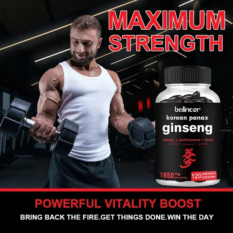 Korean Red Ginseng - Powerful Ginsenosides for Energy, Focus, Performance, Endurance & Immunity | Korean Red Ginseng Supplements