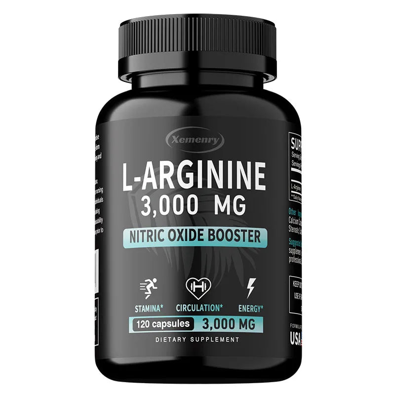L-Arginine 3000mg - Supports Muscle Growth, Vascular Function, Boosts Energy, Improves Endurance, and Promotes Blood Circulation