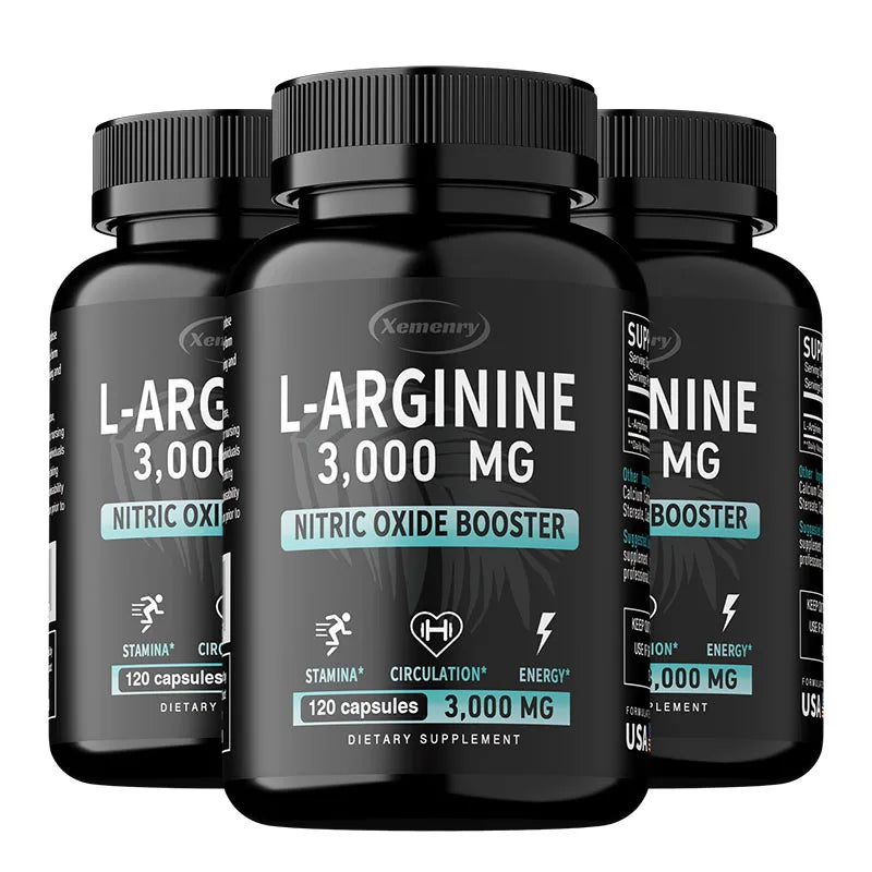 L-Arginine 3000mg - Supports Muscle Growth, Vascular Function, Boosts Energy, Improves Endurance, and Promotes Blood Circulation