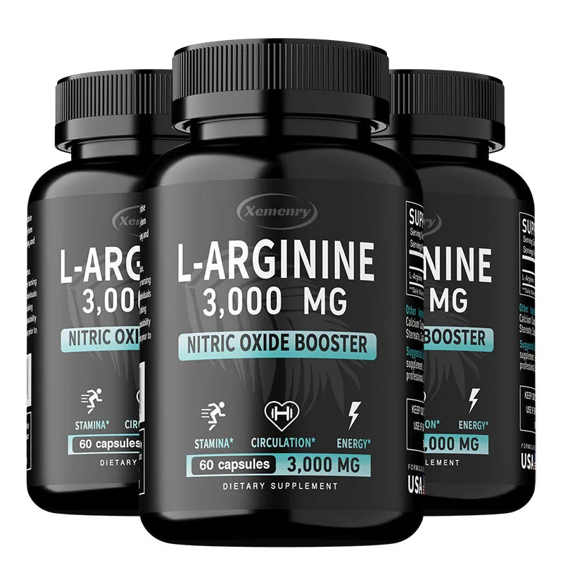 L-Arginine 3000mg - Supports Muscle Growth, Vascular Function, Boosts Energy, Improves Endurance, and Promotes Blood Circulation