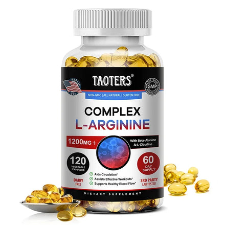 L-Arginine Nitric Oxide Supplement Helps Build Muscle and Supports Blood Flow, Circulation, Nutrient Delivery and Pumping
