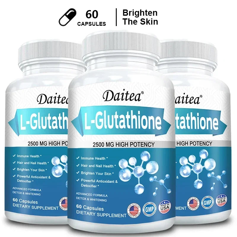 L-Glutathione Capsules Powerful Antioxidant Anti-Aging Whitening Reduce Wrinkles Beauty Care Skin, Hair & Nail Health Support