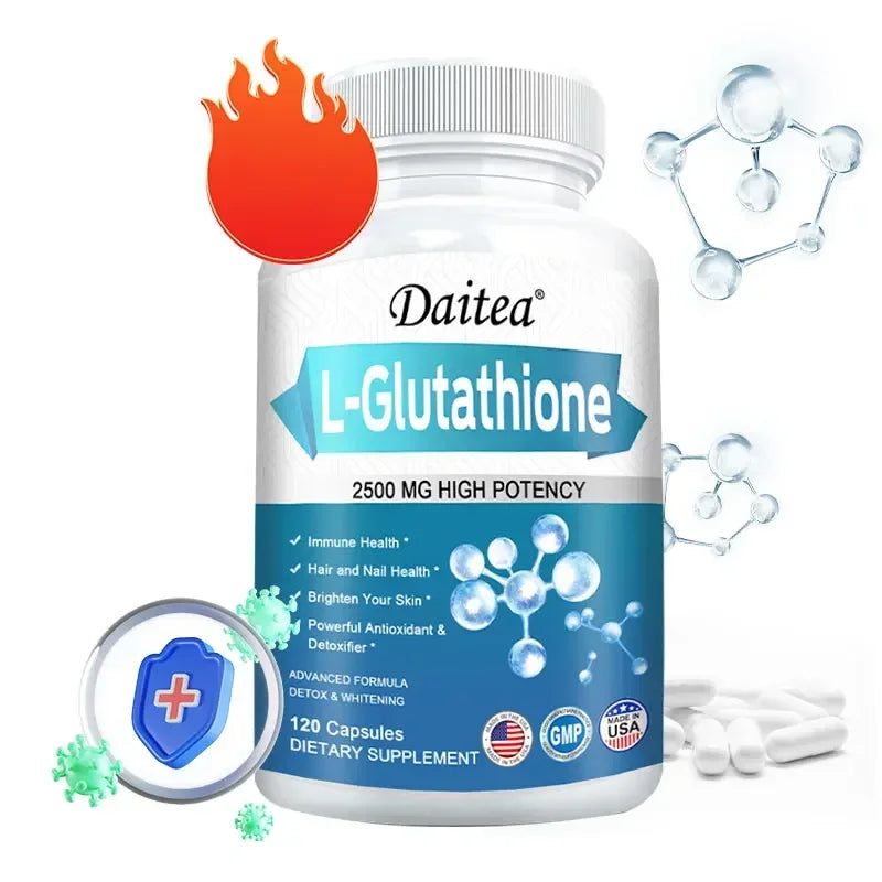 L-Glutathione Capsules Powerful Antioxidant Anti-Aging Whitening Reduce Wrinkles Beauty Care Skin, Hair & Nail Health Support