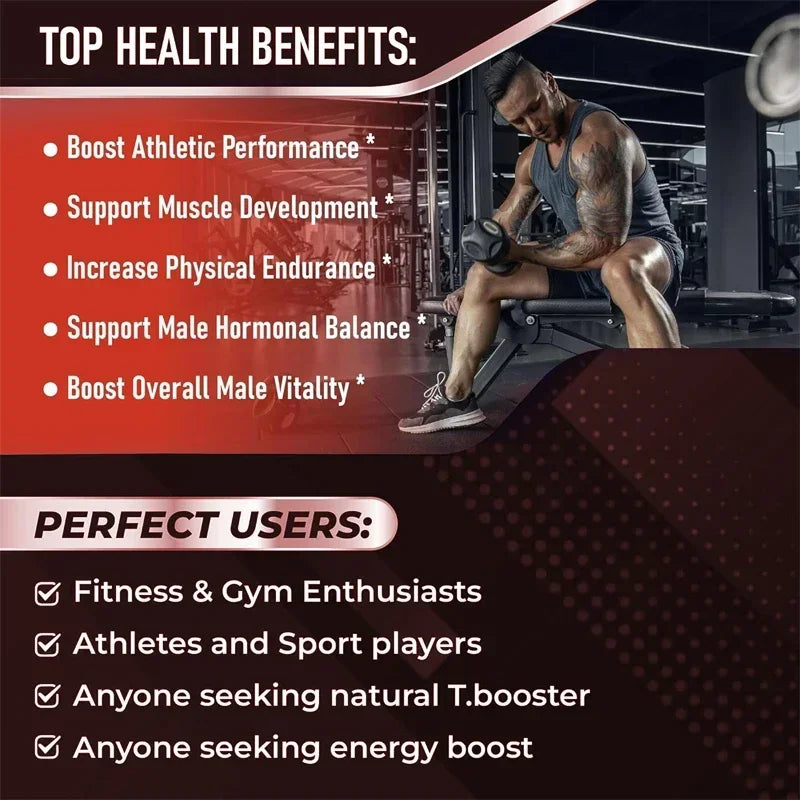 Lean Muscle Growth and Premium Mass, Replenishes Endurance, Energy and Vitality-Men's Energy Supplement