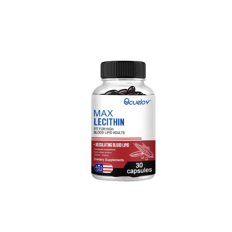 Lecithin Supplements - Helps with Cholesterol, Cardiovascular and Heart Health, Repairs Damaged Cell Membranes, Slows Aging