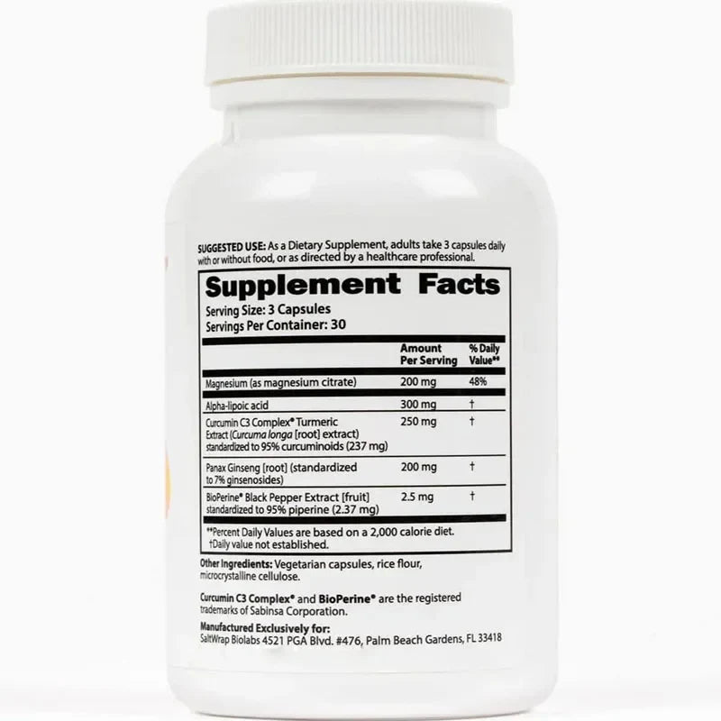 Leg Spasms And Muscle Relief Support - Natural Supplements Containing Turmeric, Lipoic Acid, And Magnesium