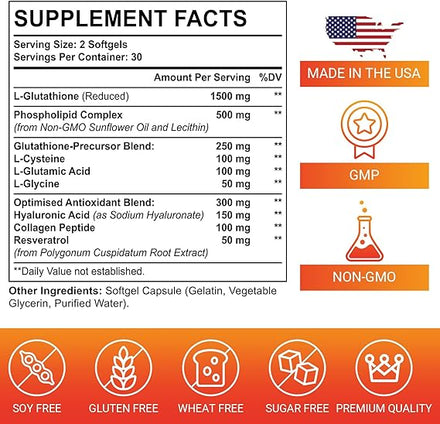 Liposomal Glutathione Skin Whitening Supplement Antioxidant Anti Aging Whitening Capsule in Pakistan