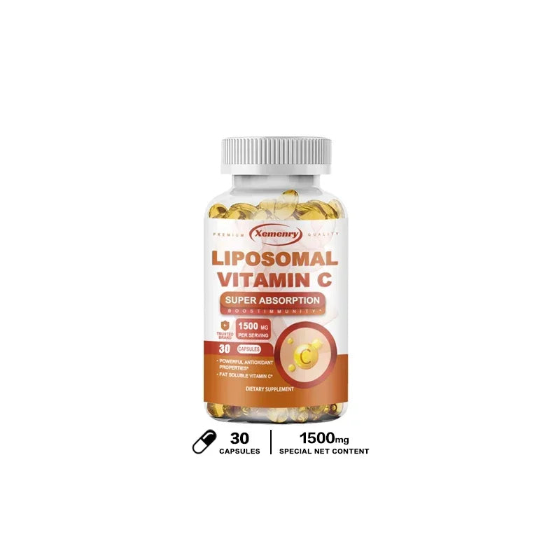 Liposomal Vitamin C Capsules 1500 Mg - Immune System and Collagen Supplement