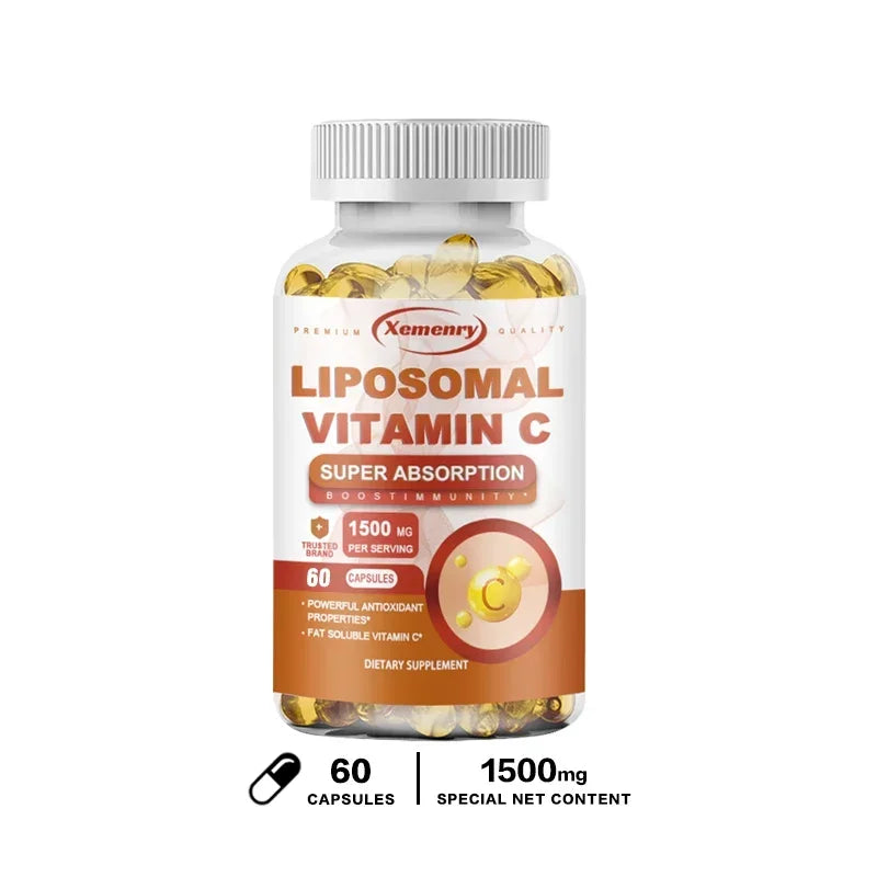 Liposomal Vitamin C Capsules 1500 Mg - Immune System and Collagen Supplement