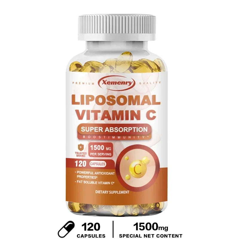 Liposomal Vitamin C Capsules 1500 Mg - Immune System and Collagen Supplement