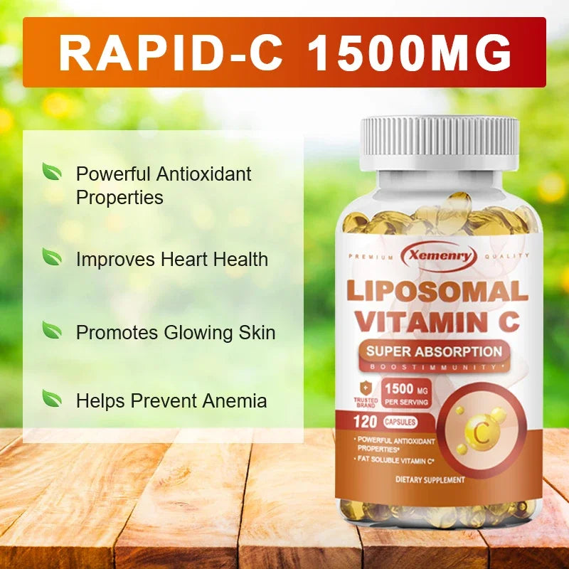 Liposomal Vitamin C Capsules 1500 Mg - Immune System and Collagen Supplement