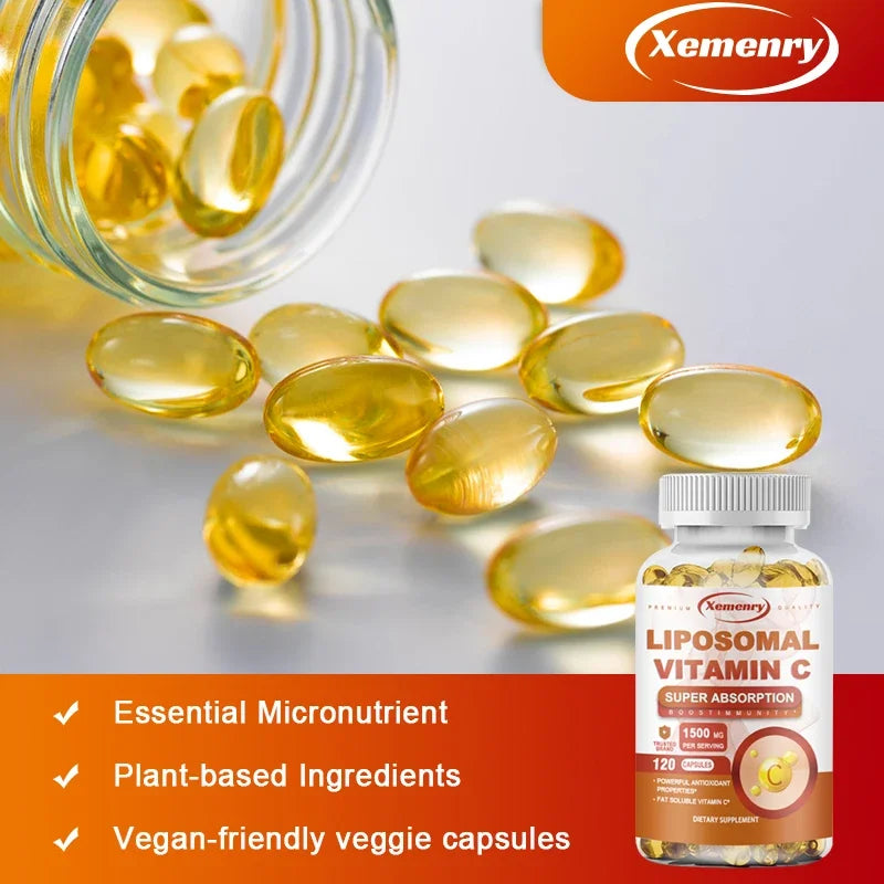 Liposomal Vitamin C Capsules 1500 Mg - Immune System and Collagen Supplement