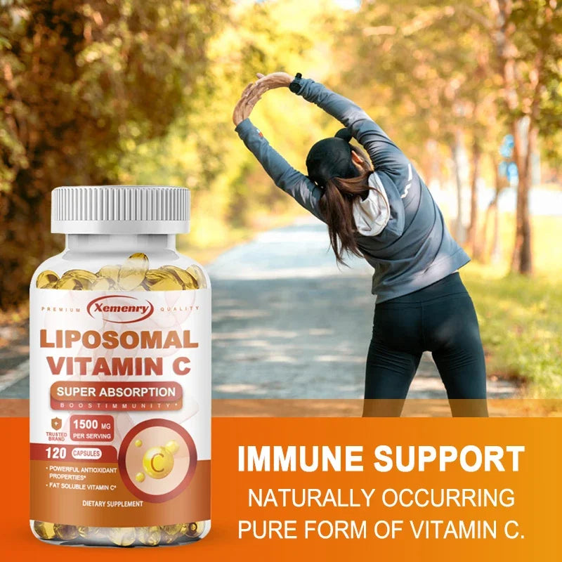 Liposomal Vitamin C Capsules 1500 Mg - Immune System and Collagen Supplement