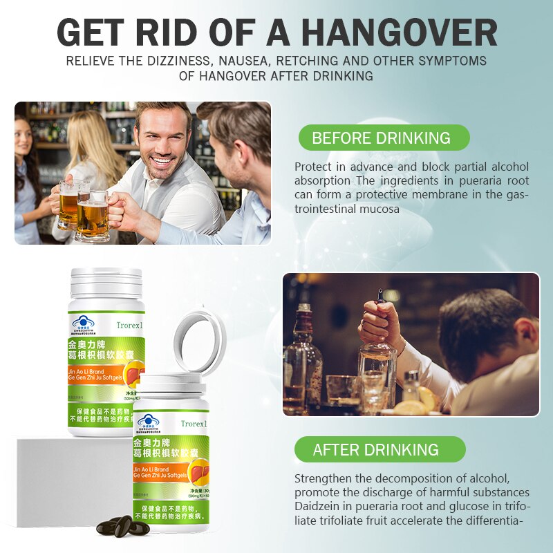 Liver Detox Capsules: Repair Fatty Liver, Hangover Relief-60 Vegecaps
